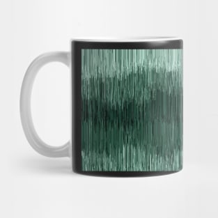 Night rain, glitchy cascade abstraction, mint dark background Mug